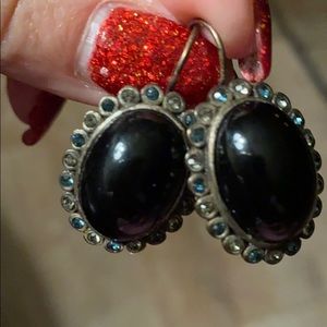 Black and soft blue stone Myka earrings !